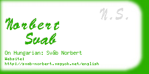 norbert svab business card